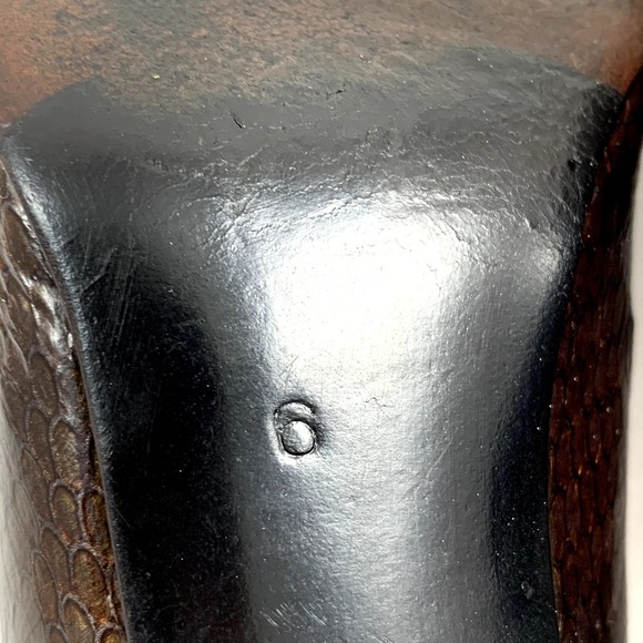 1980's STUART WEITZMAN metallic snakeskin leather pumps - Picture 13 of 16